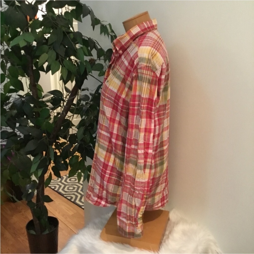 American Eagle Outfitters Madras Vintage fit Woman’s size Large plaid - Picture 6 of 14